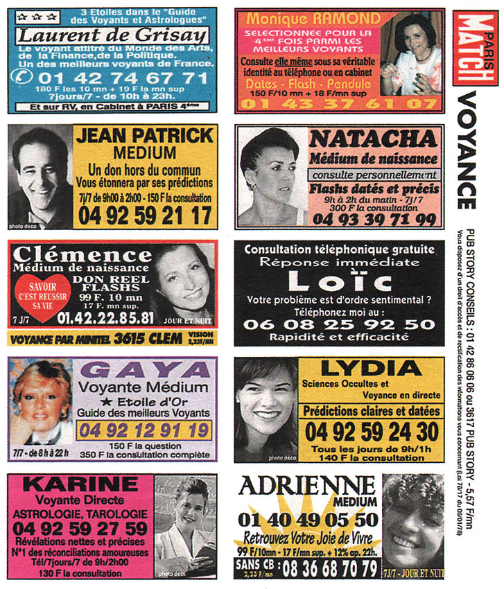 Publicité Voyance 1998