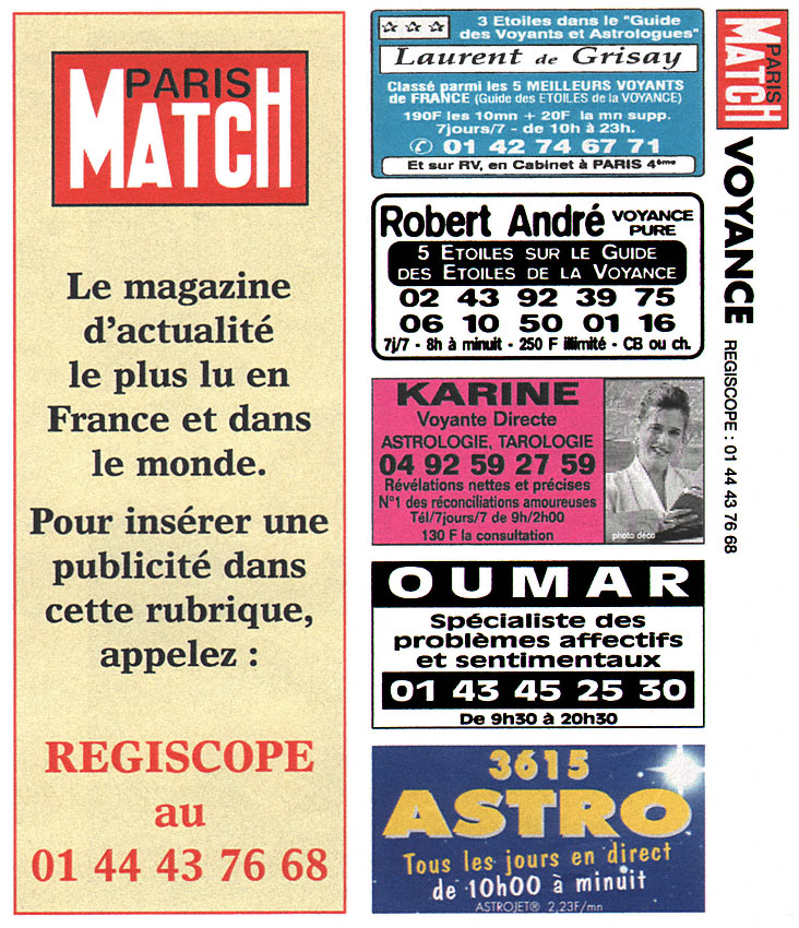 Publicité Voyance 1999