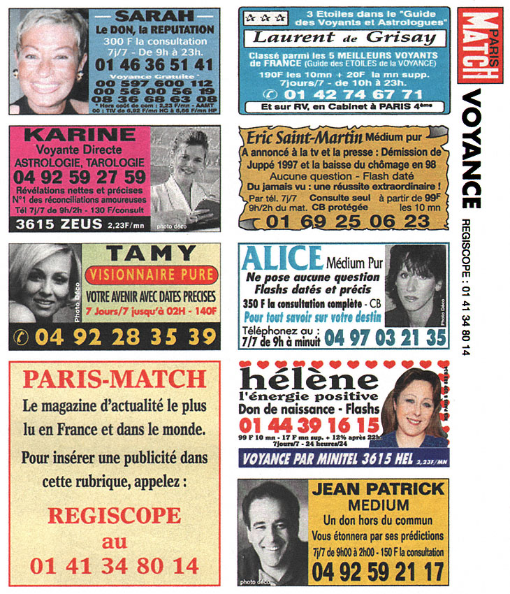Publicité Voyance 1999