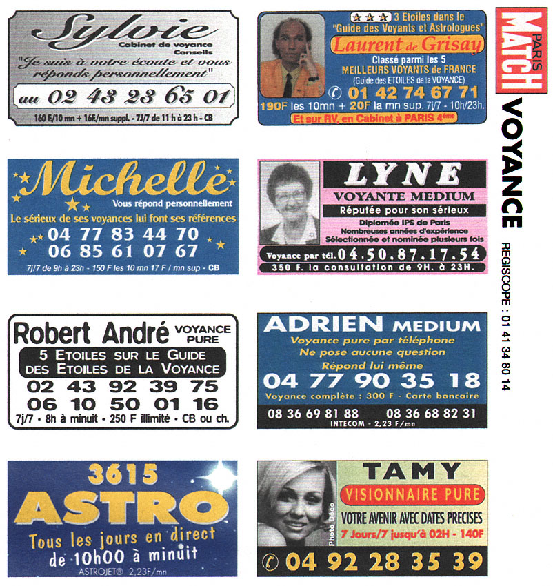 Publicité Voyance 1999