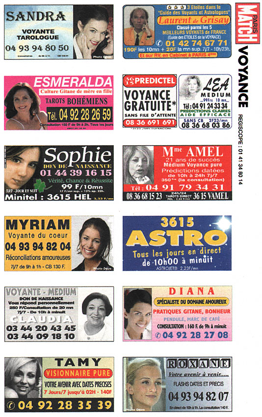 Publicité Voyance 1999