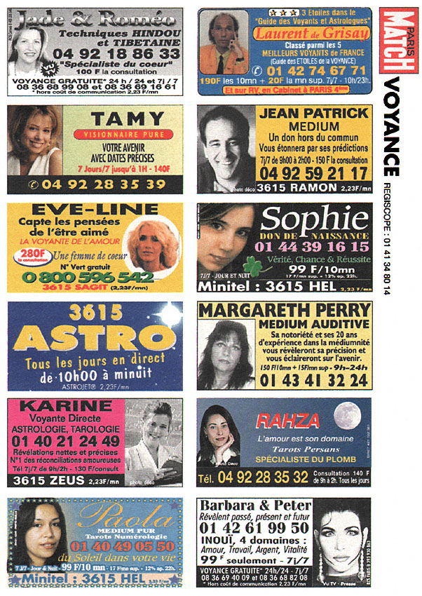 Publicité Voyance 1999