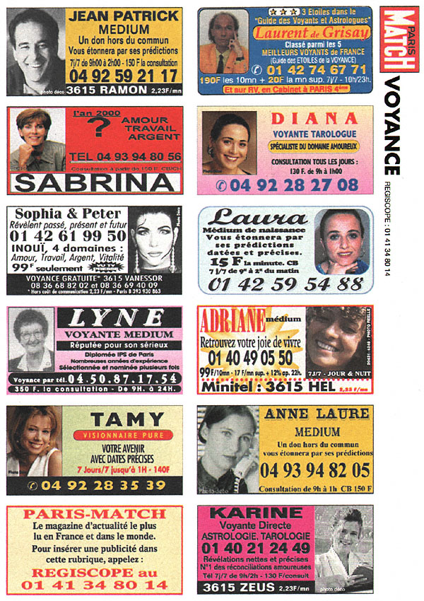 Publicité Voyance 1999