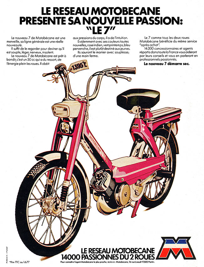 Publicité Motobecane 1977