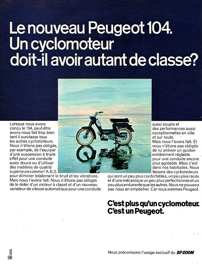 Publicité Peugeot 1971