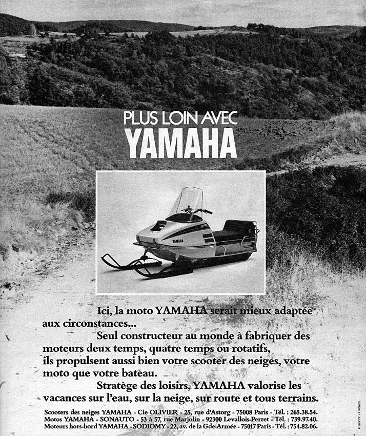 Publicité Yamaha 1973