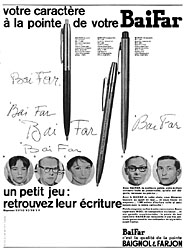 Publicité Baignol & Farjon 1960