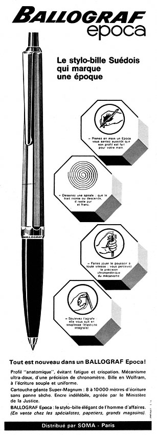 Publicité Ballograf 1964