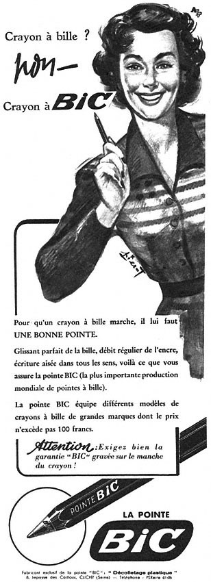 Publicité Bic 1951