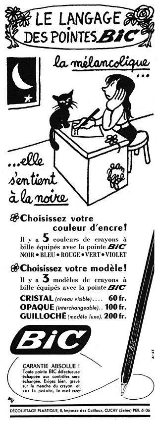 Publicité Bic 1952