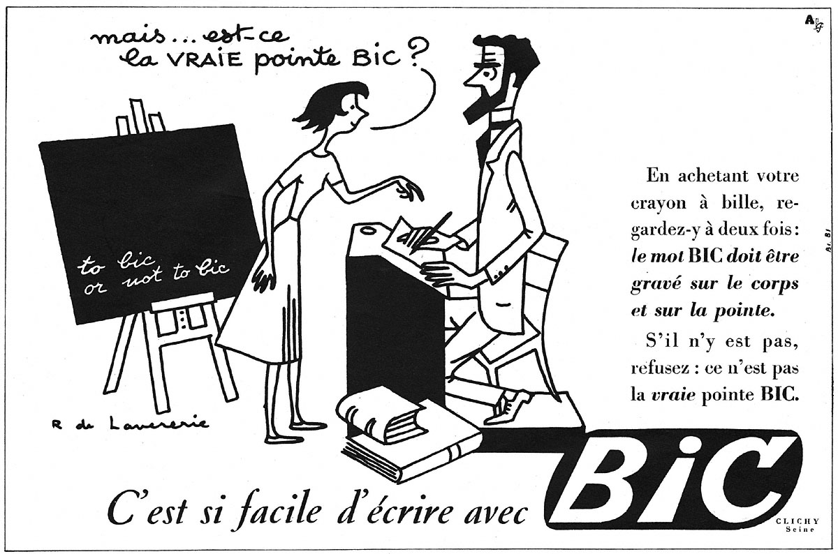 Publicité Bic 1952