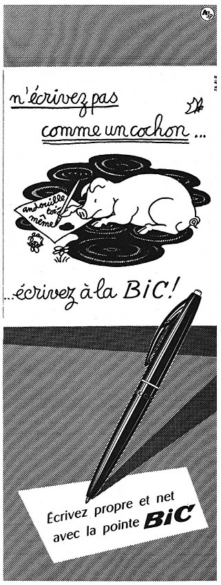 Publicité Bic 1954