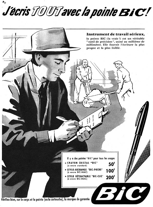 Publicité Bic 1955