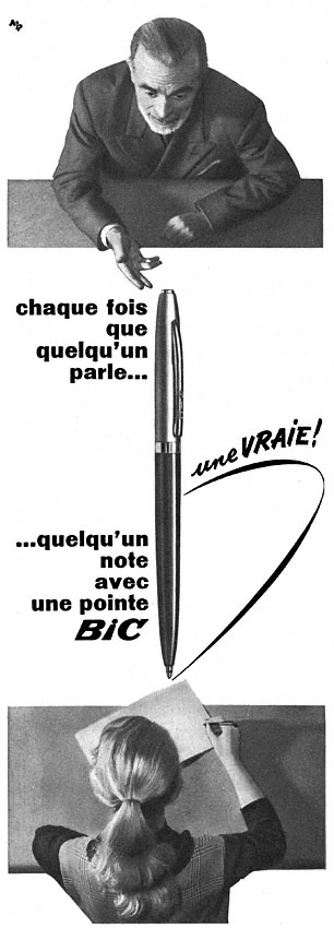 Publicité Bic 1957