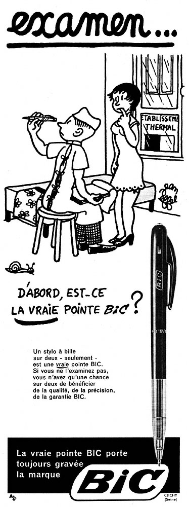 Publicité Bic 1958
