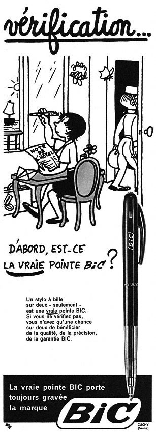 Publicité Bic 1958