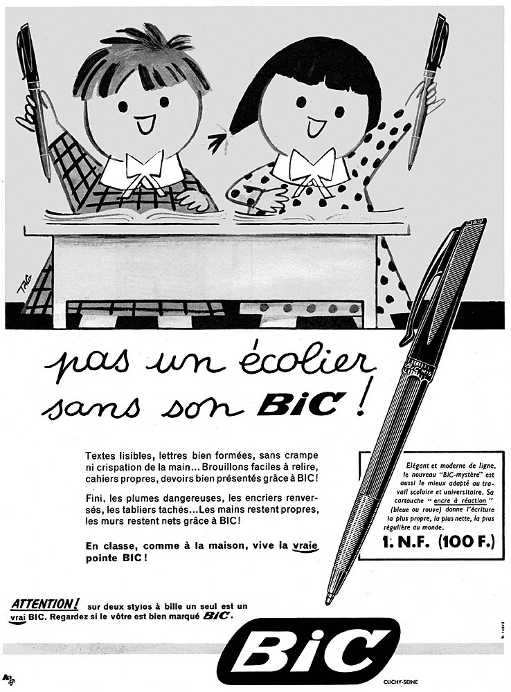 Publicité Bic 1959