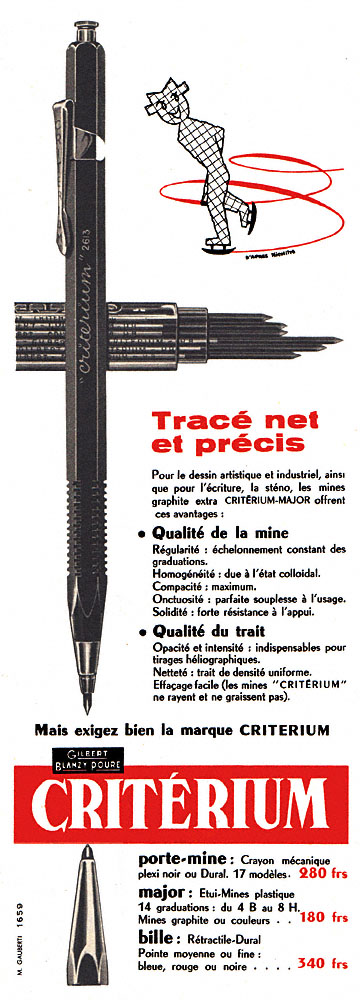 Publicité Criterium 1958