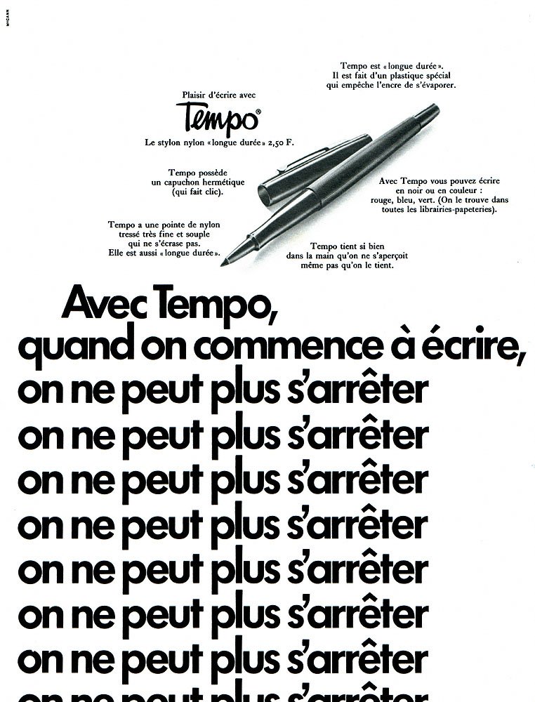 Publicit� Tempo 1970