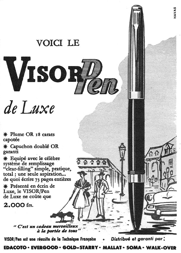 Publicité Visor Pen 1956