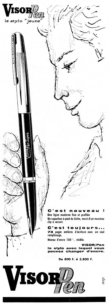 Publicité Visor Pen 1959