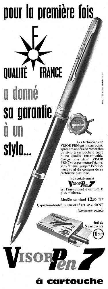 Publicité Visor Pen 1962