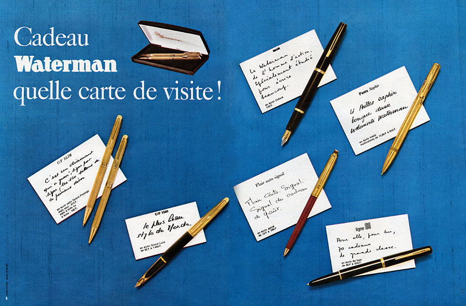Publicité Waterman 1968