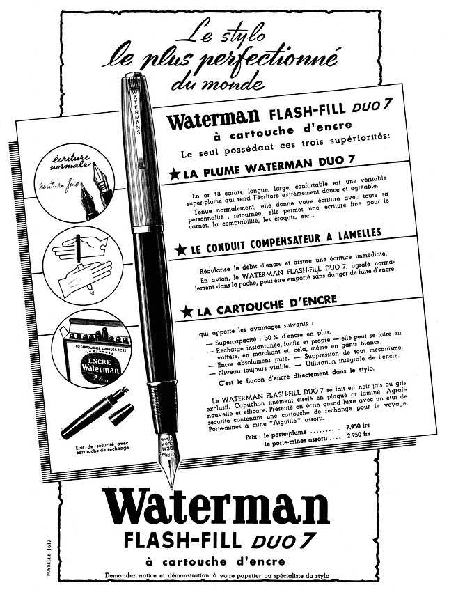 Publicité Waterman 1951