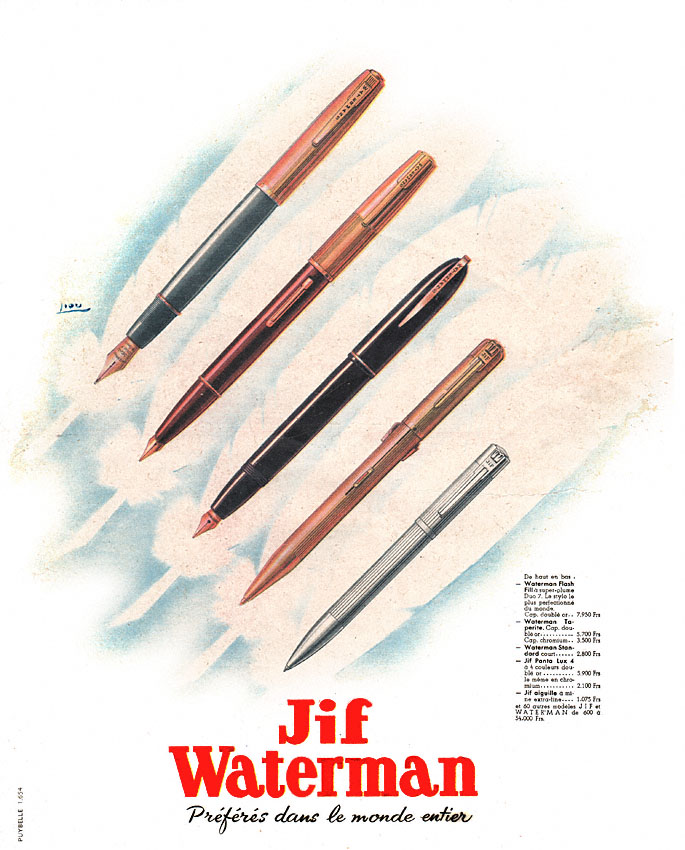 Publicité Waterman 1951