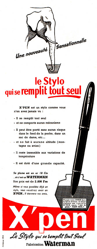 Publicité Waterman 1953