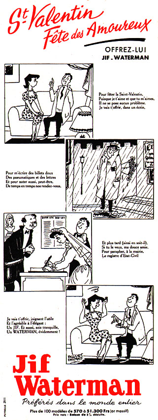 Publicité Waterman 1954