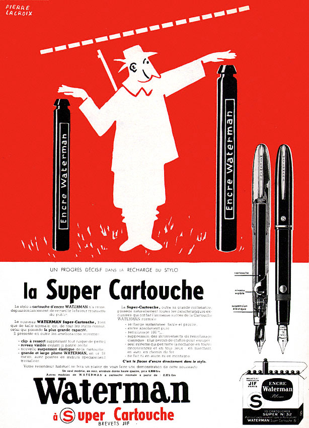 Publicité Waterman 1954