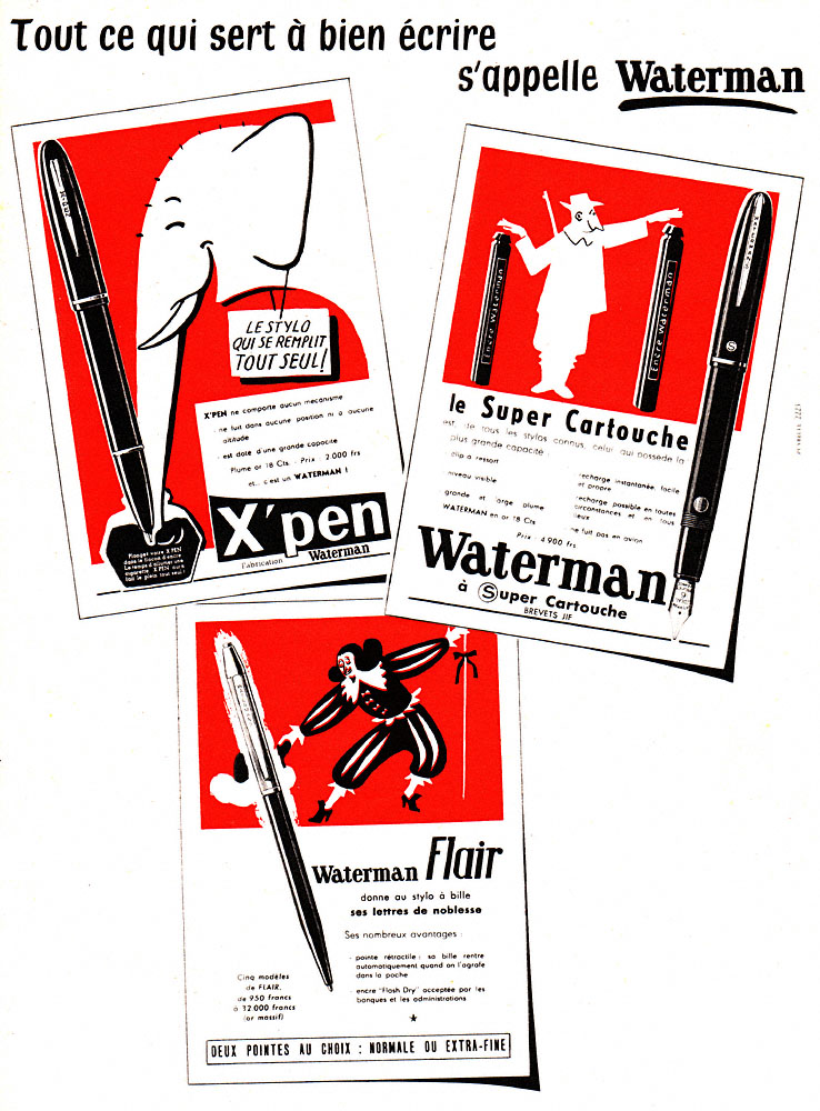 Publicité Waterman 1955