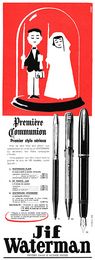 Publicité Waterman 1955