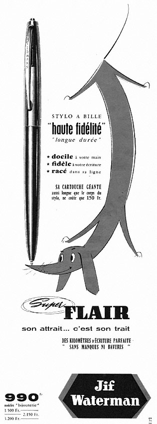 Publicité Waterman 1959