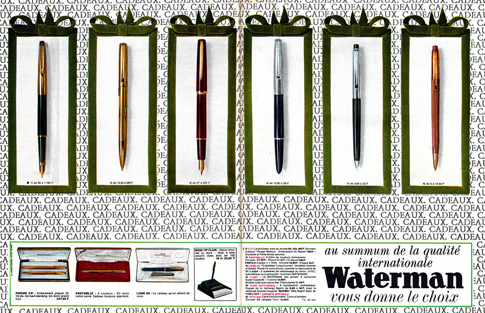 Publicité Waterman 1964