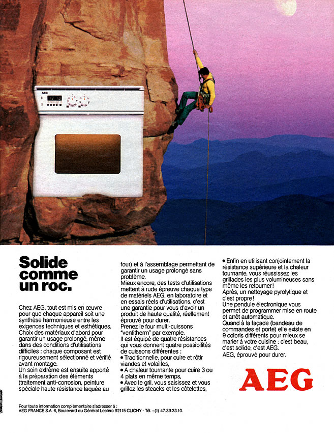 Publicité Aeg 1986