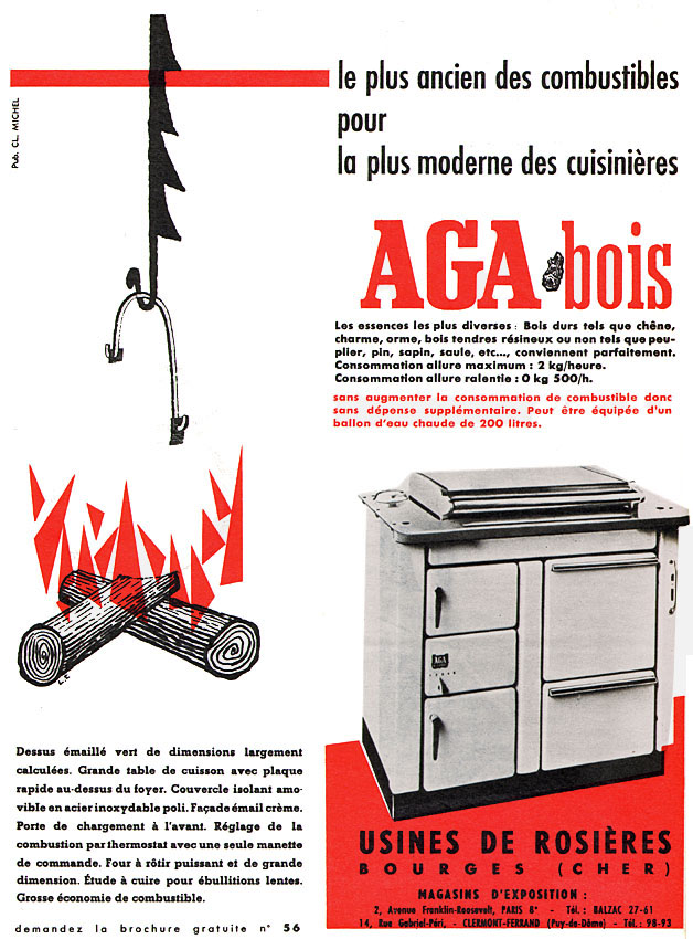 Publicité Aga 1957