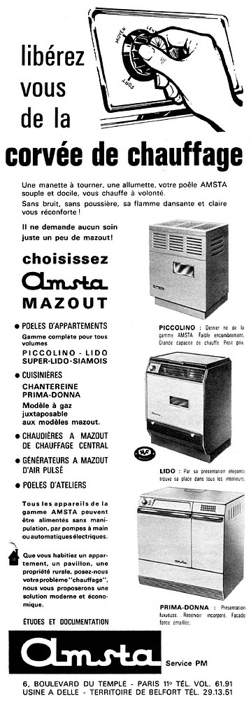 Publicité Amsta 1962