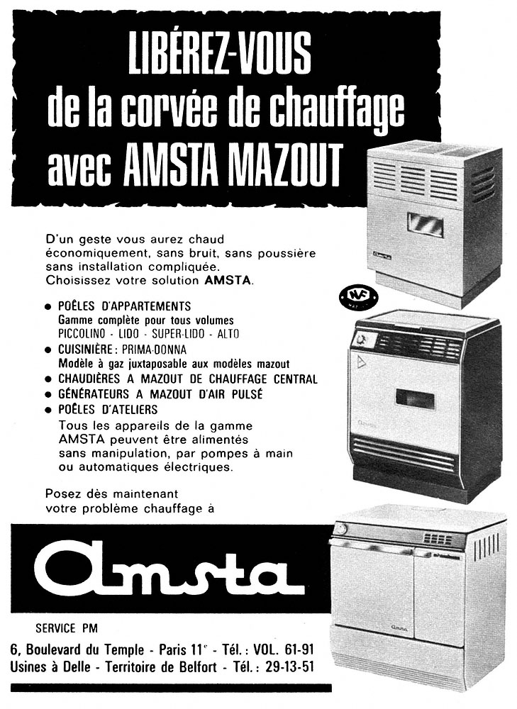 Publicité Amsta 1963