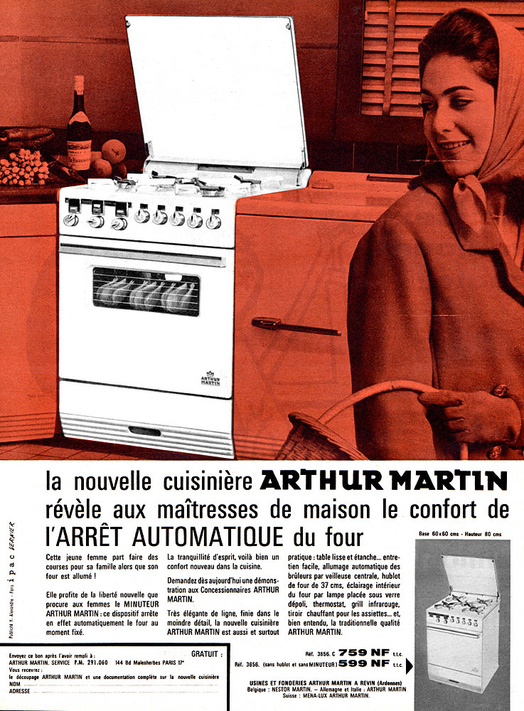 Publicité Arthur Martin 1960