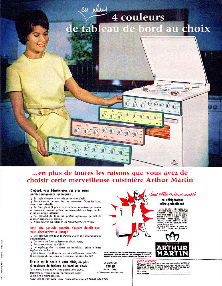 Publicité Arthur Martin 1962