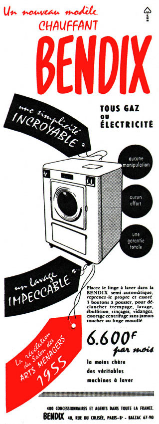 Publicité Bendix 1955