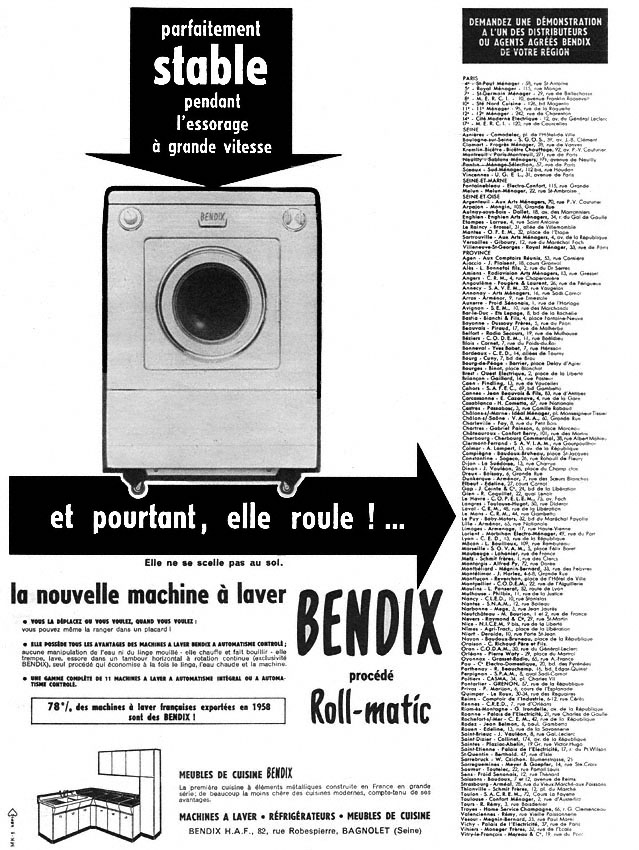 Publicité Bendix 1959