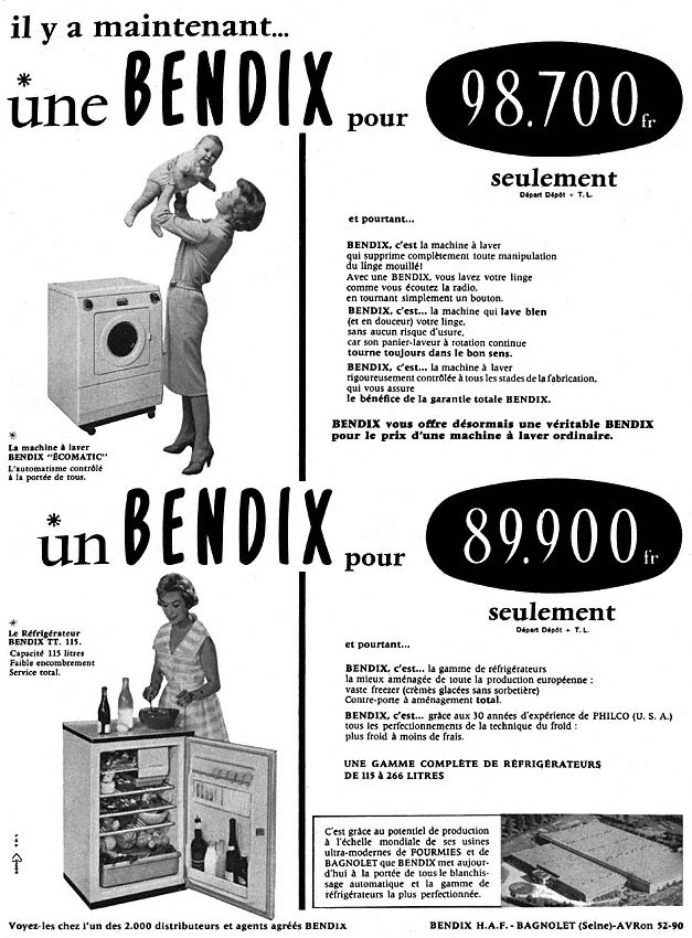 Publicité Bendix 1959
