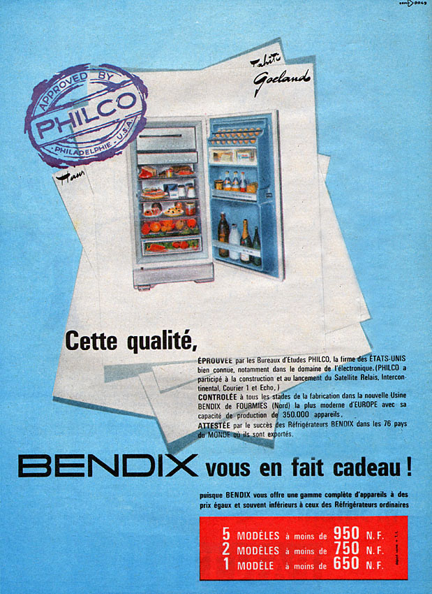 Publicité Bendix 1961