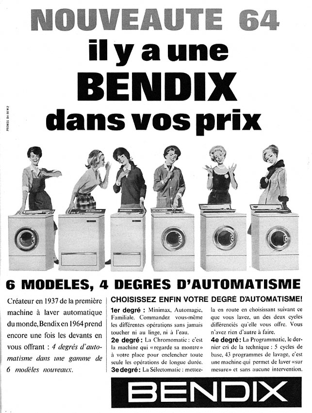 Publicité Bendix 1964