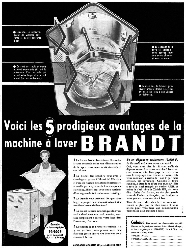 Publicité Brandt 1954