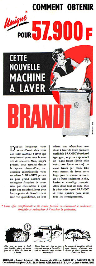 Publicité Brandt 1956