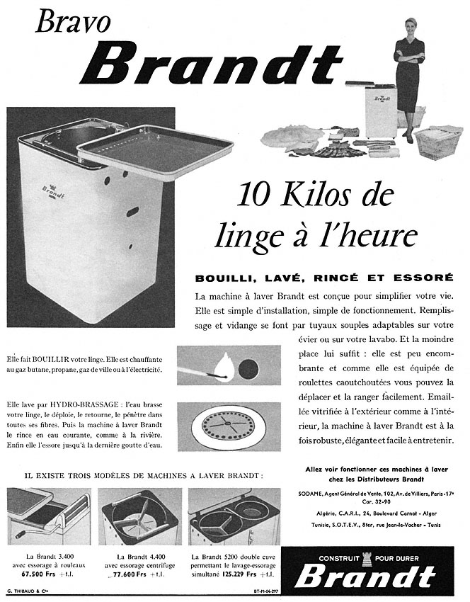 Publicité Brandt 1957